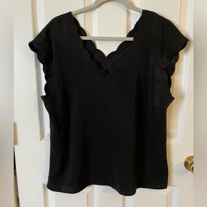 NWT Women’s Express Scalloped Black Shirt